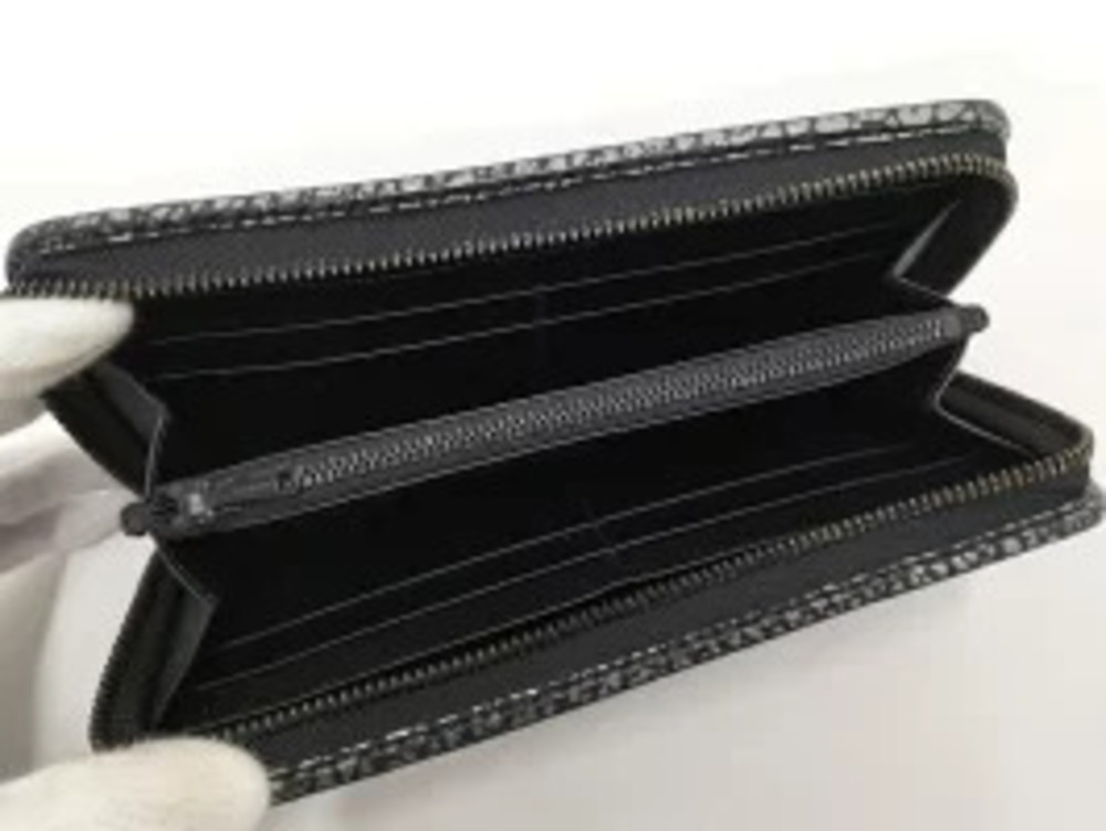 Loewe Wallet Leather Long Round Zip Black